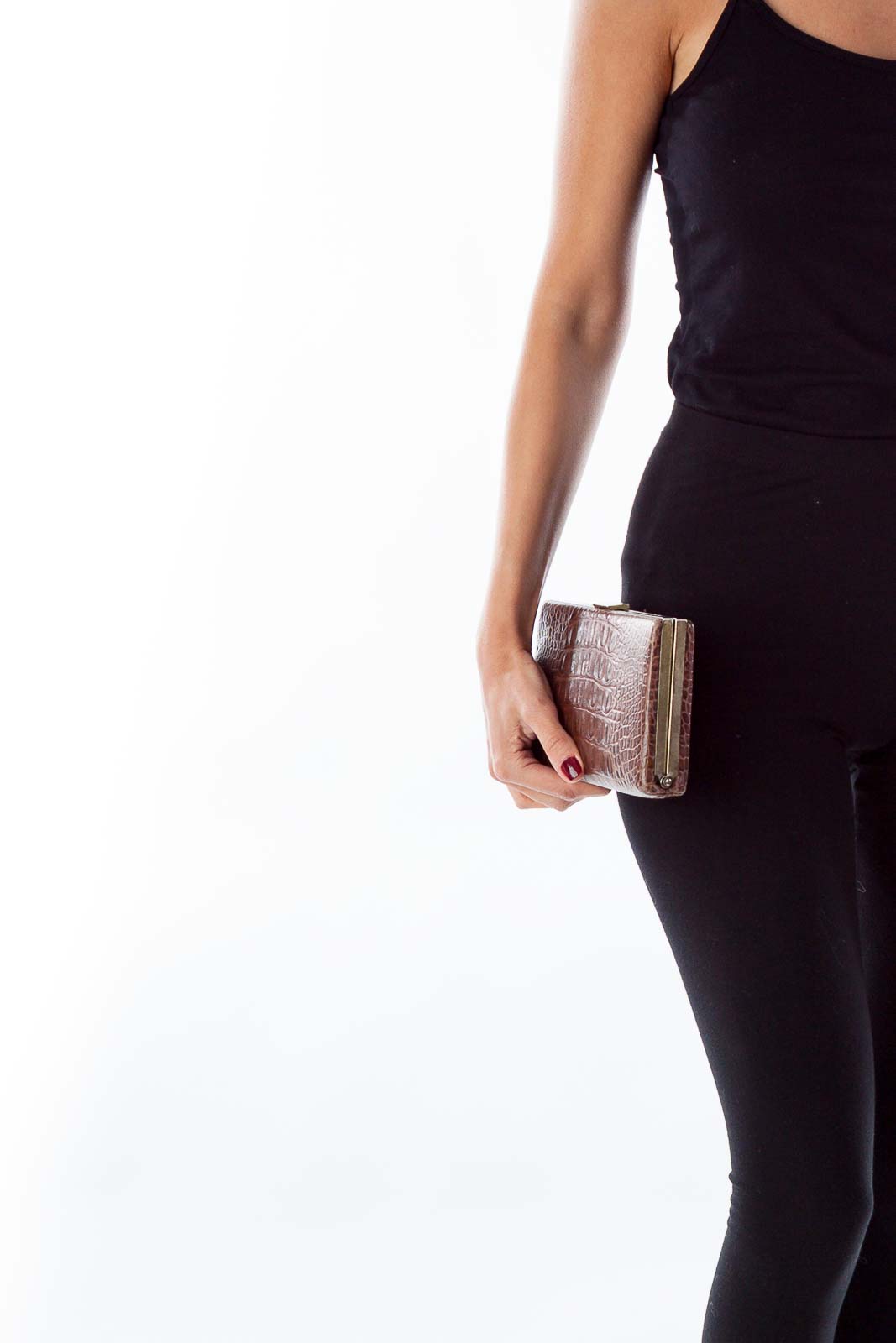 Brown Leather Clutch