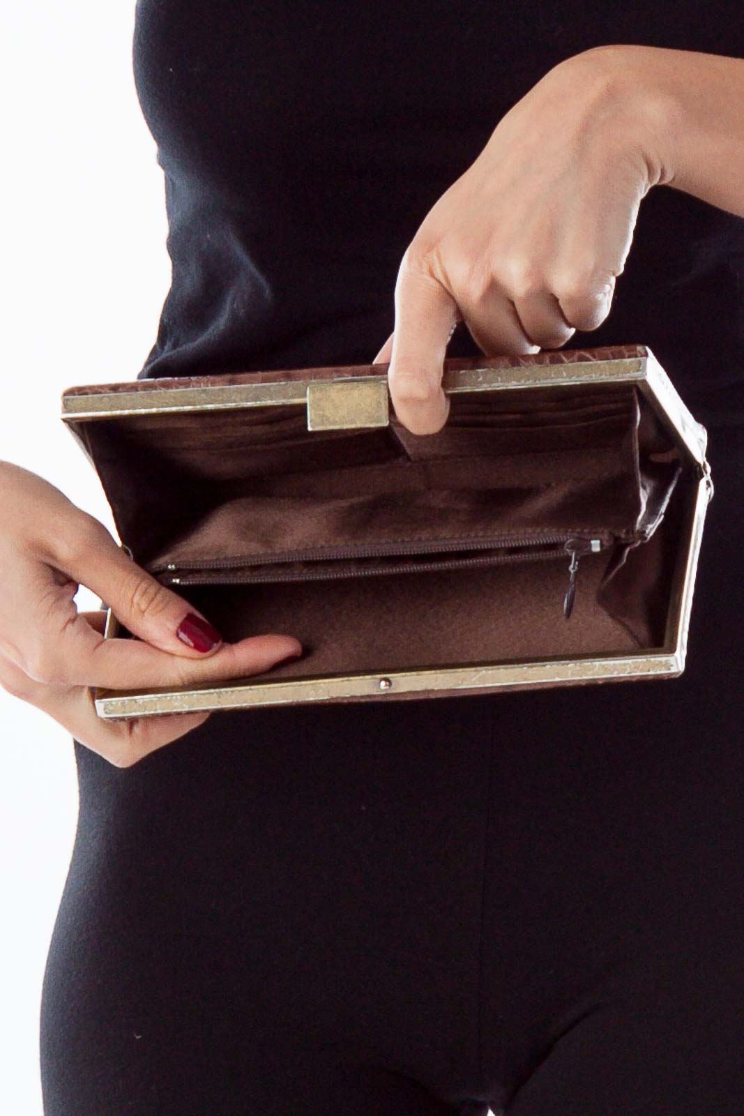 Brown Leather Clutch