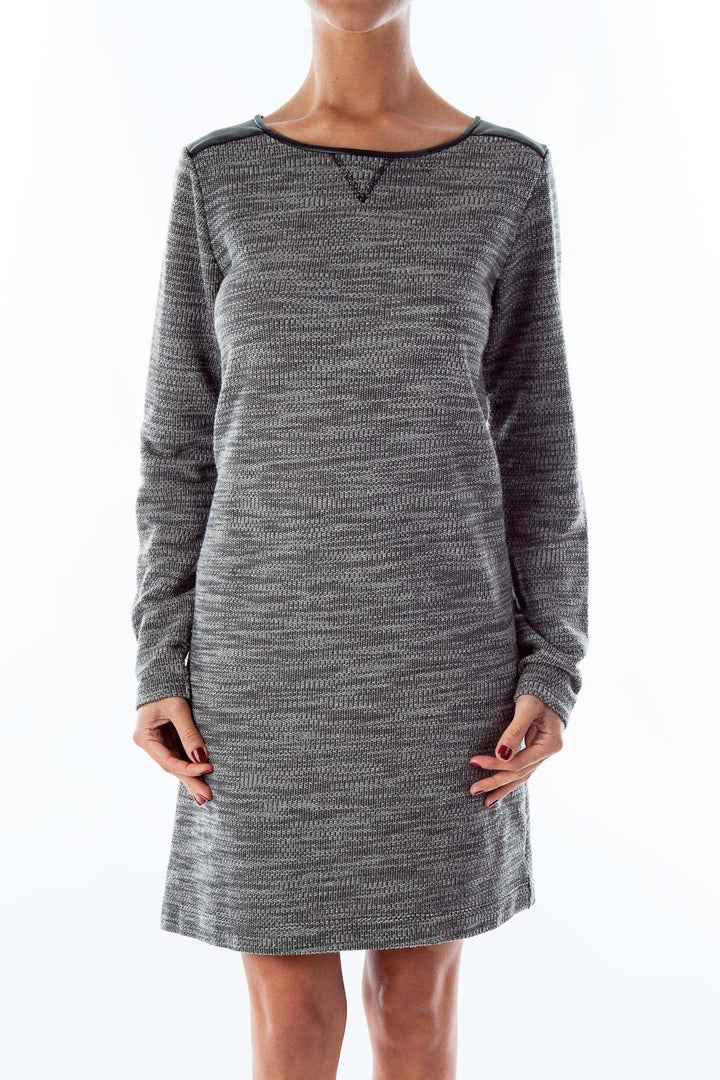 Gray Mottled Knit Dress