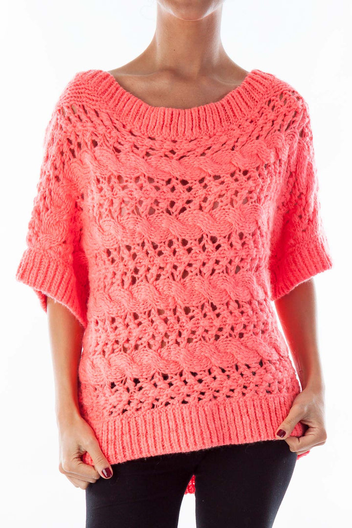 Hot Pink Short Sleeve Sweater