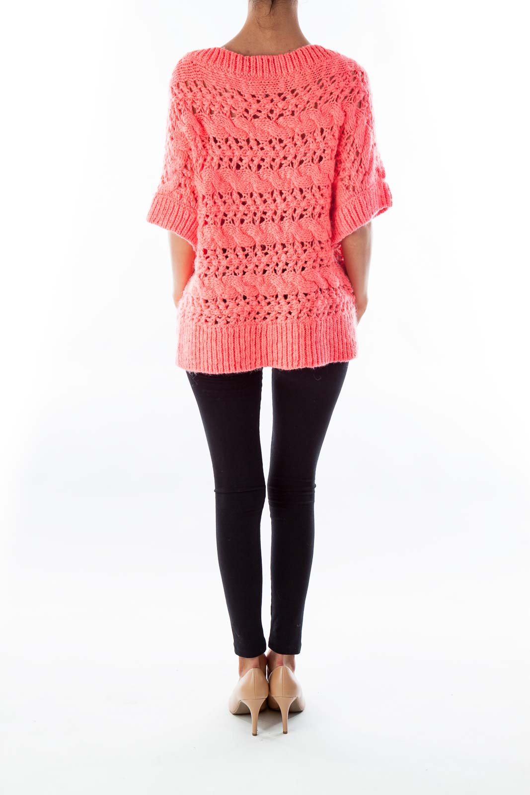 Hot Pink Short Sleeve Sweater