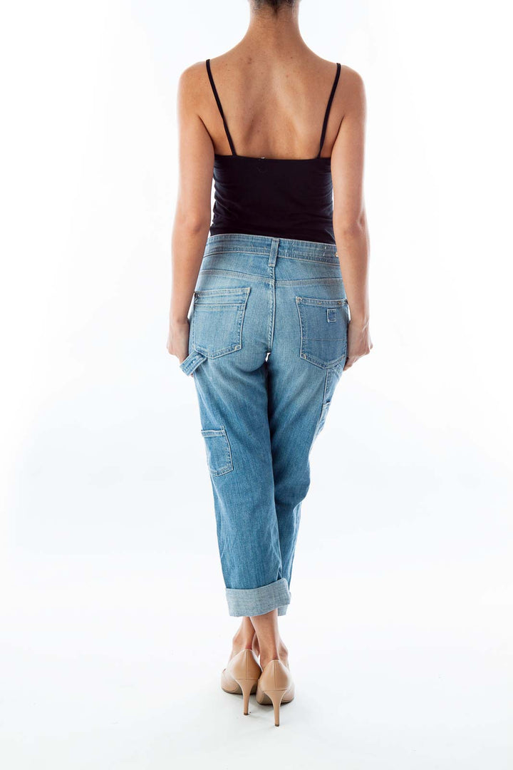 Blue Faded Boyfriend Jeans