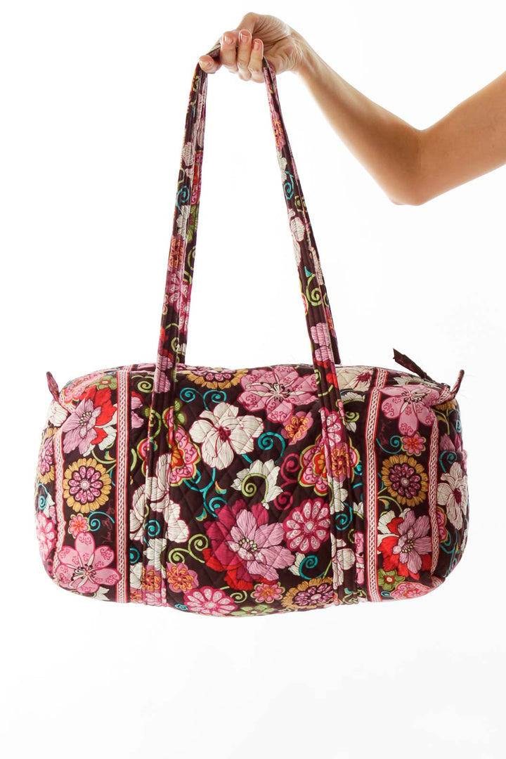 Pink Flower Print Duffle