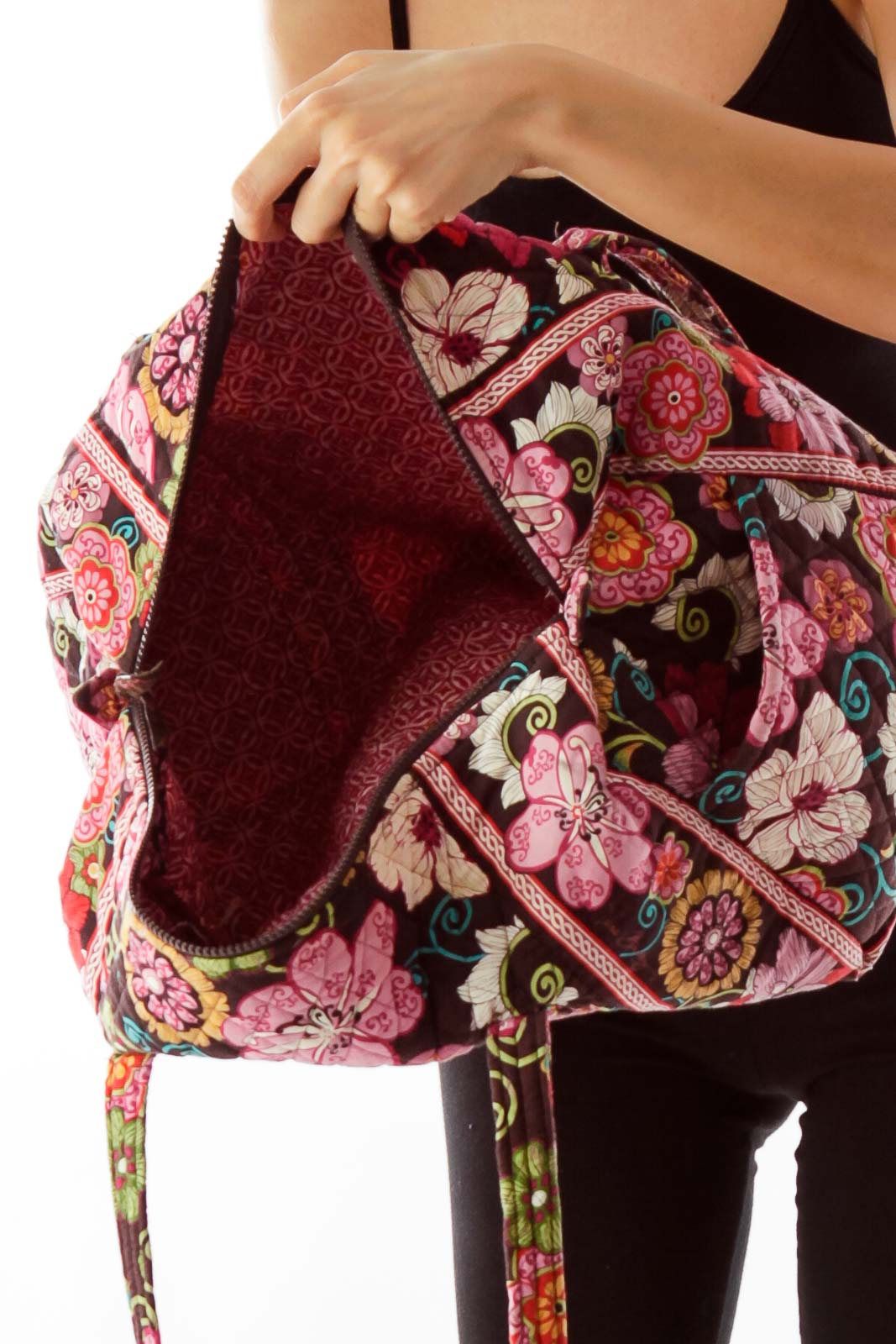 Pink Flower Print Duffle