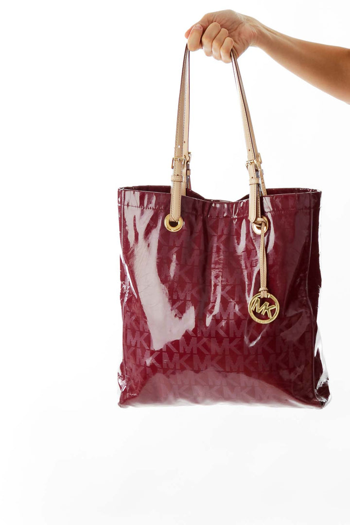 Burgundy Patent Leather Monogram Bag