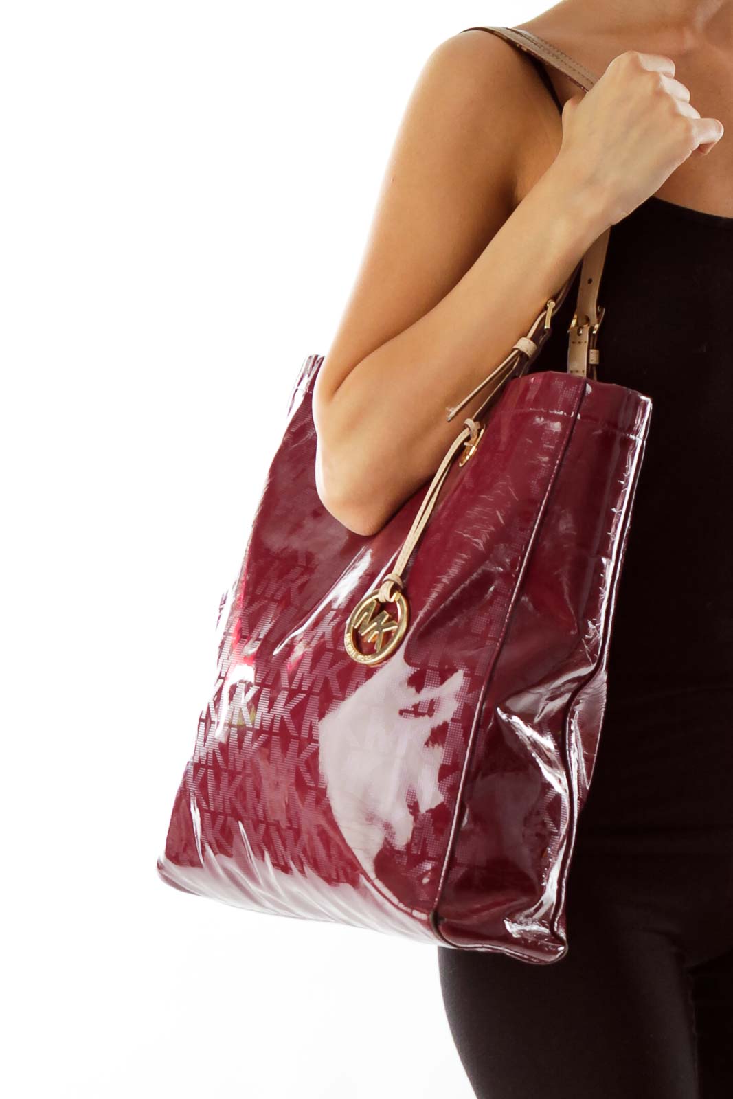 Burgundy Patent Leather Monogram Bag