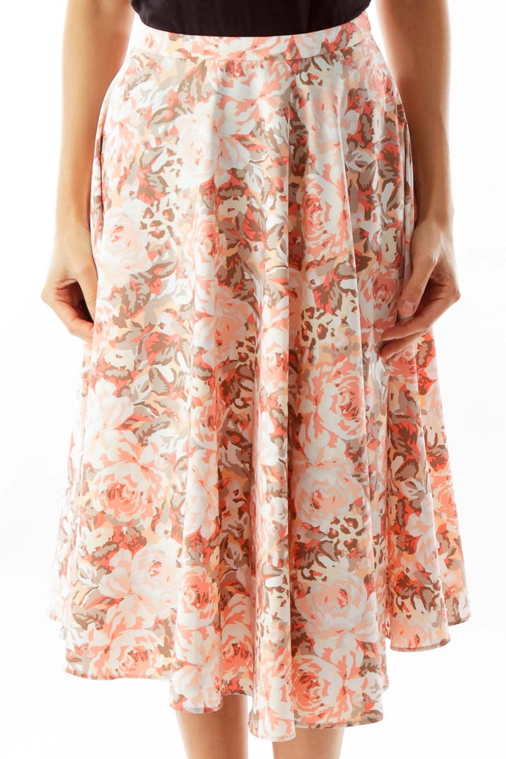 Peach Floral Skirt