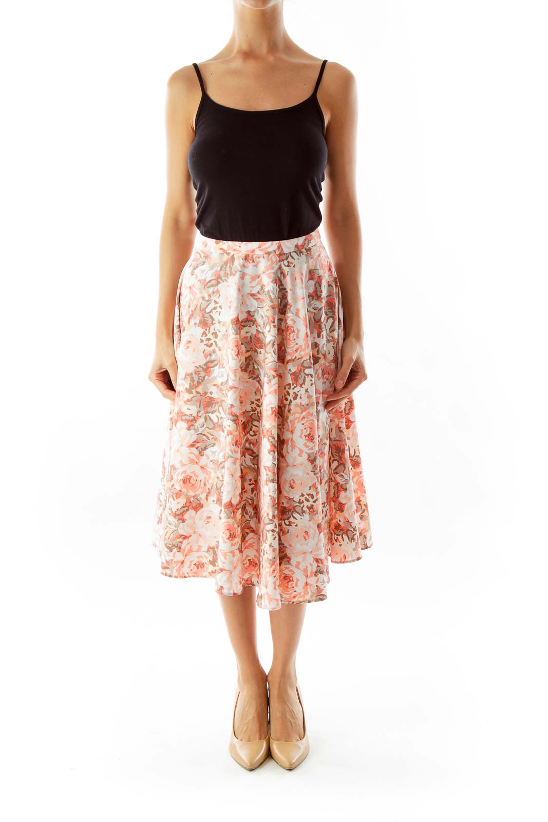 Peach Floral Skirt