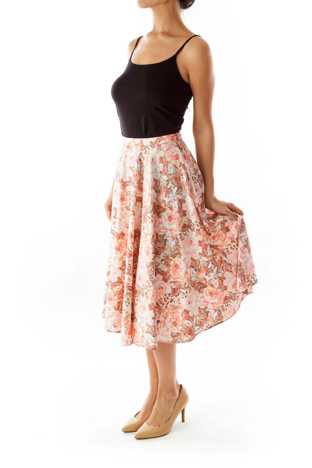 Peach Floral Skirt