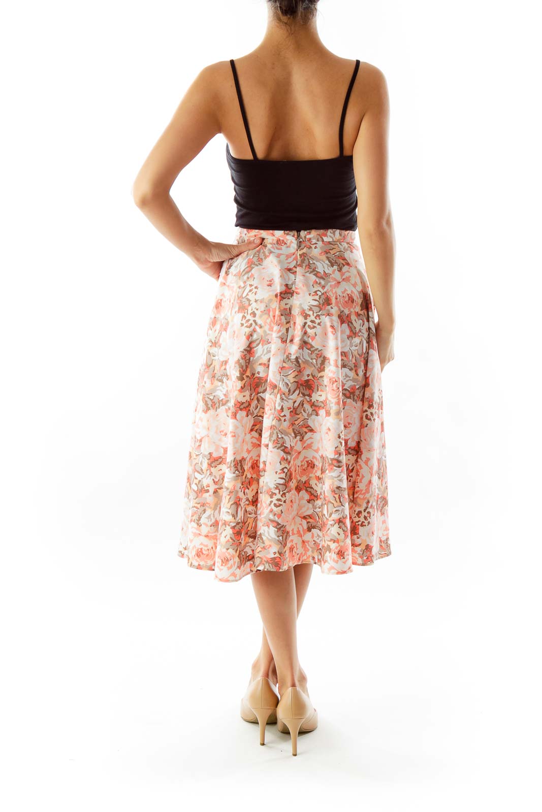 Peach Floral Skirt