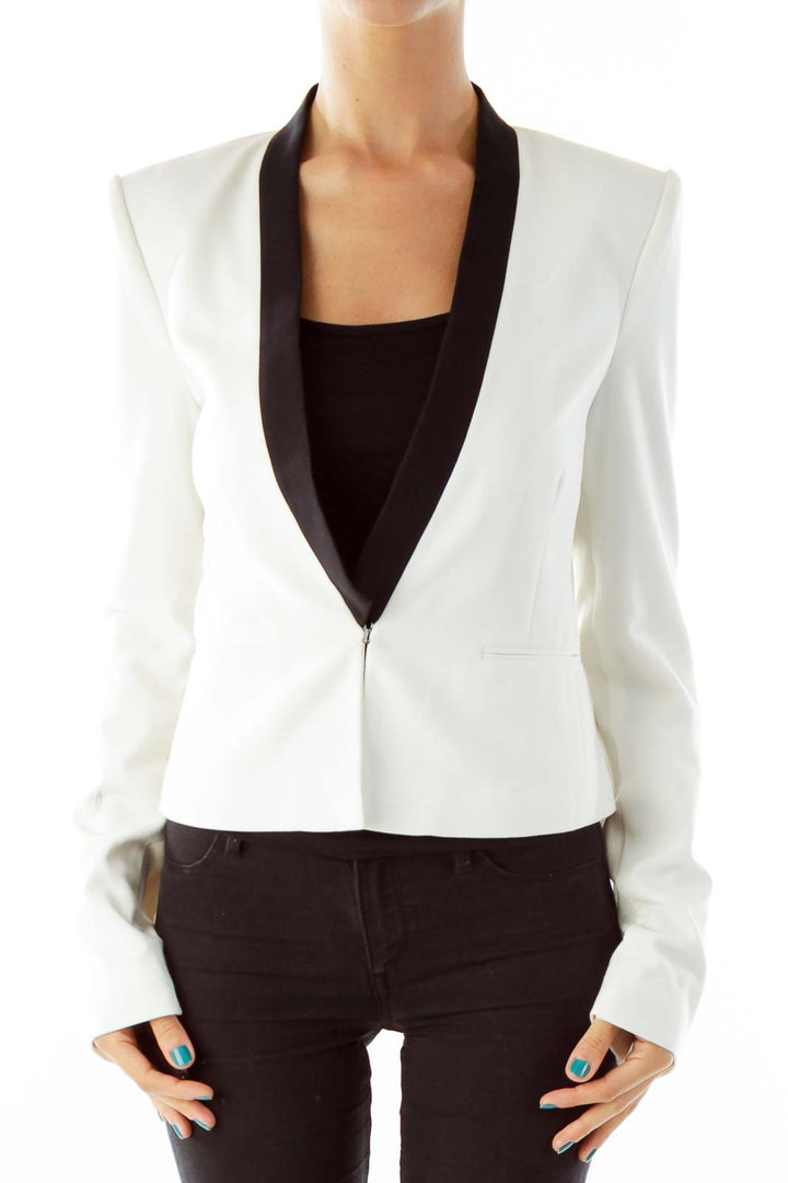 Black White Fitted Blazer