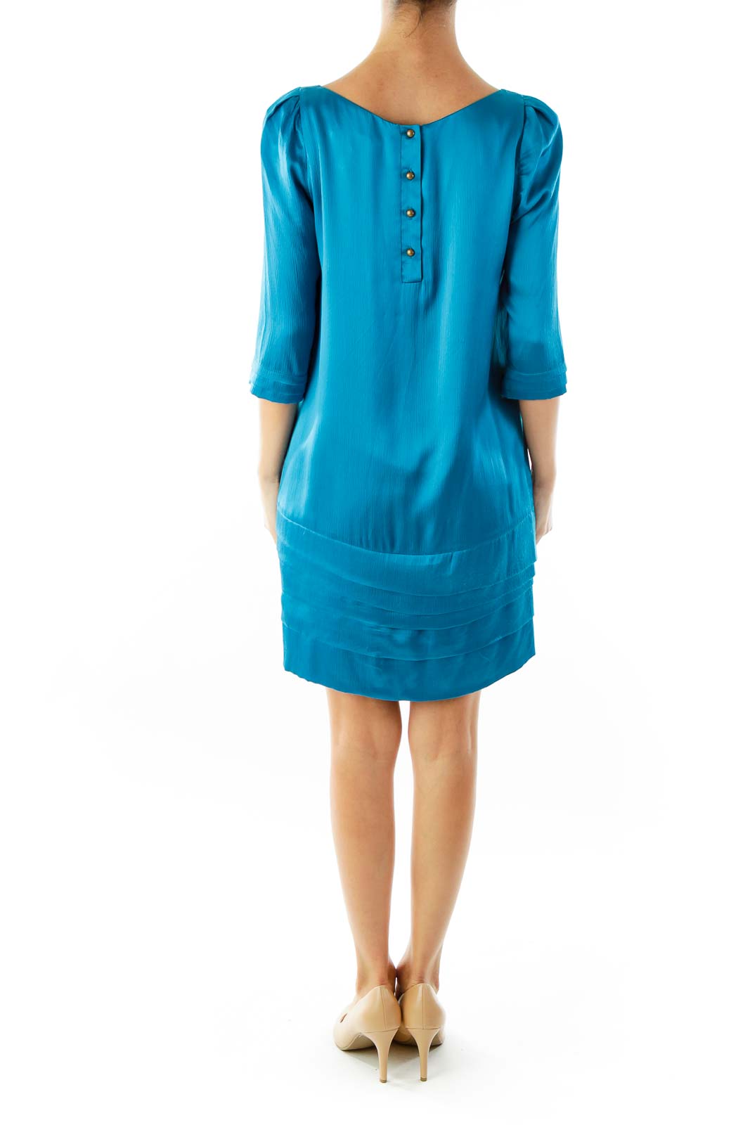 Turquoise Silk Cocktail Dress