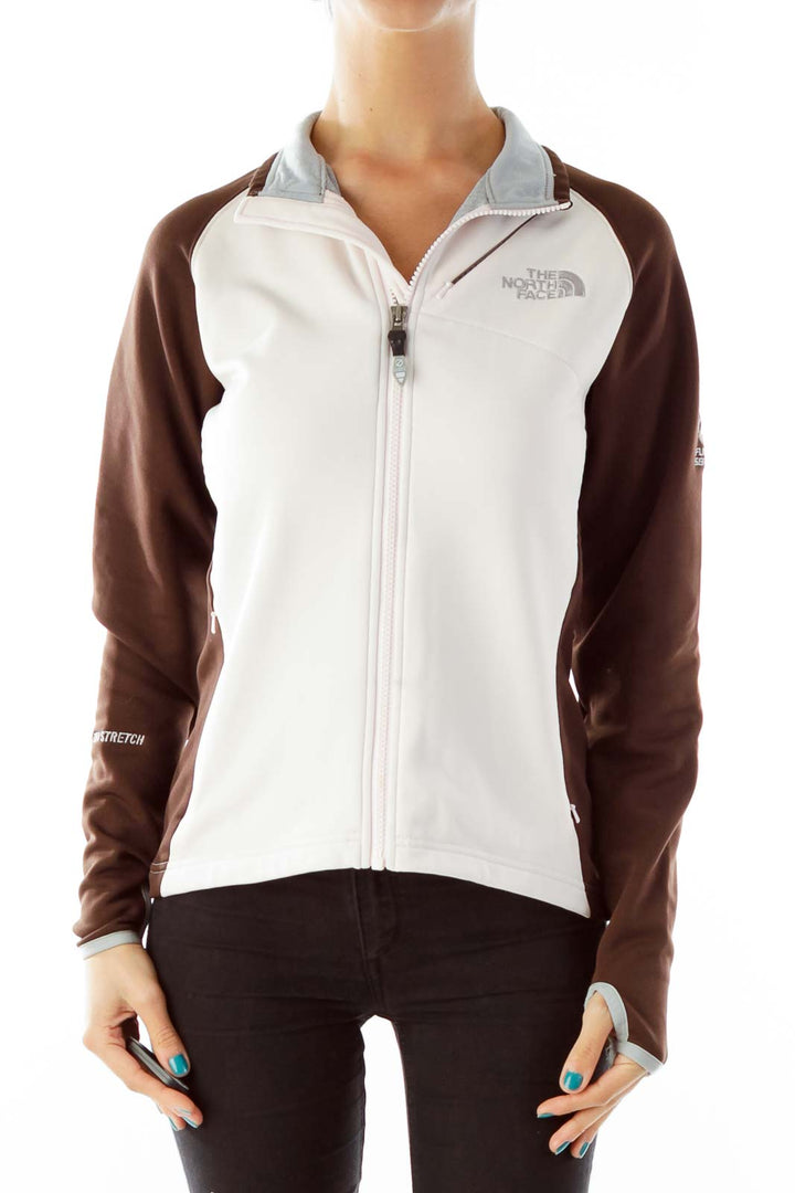 Pink Brown Zippered Jacket