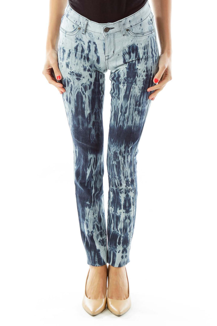 Navy Tie Dye Skinny Jeans