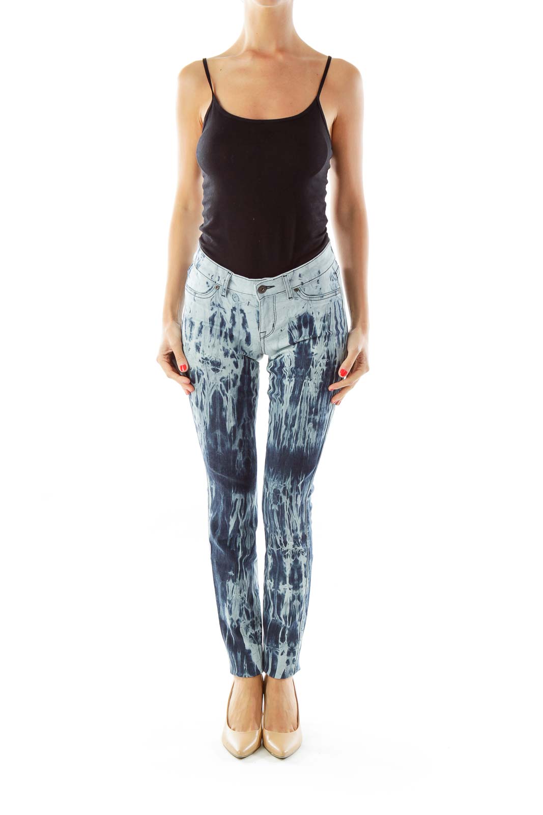 Navy Tie Dye Skinny Jeans