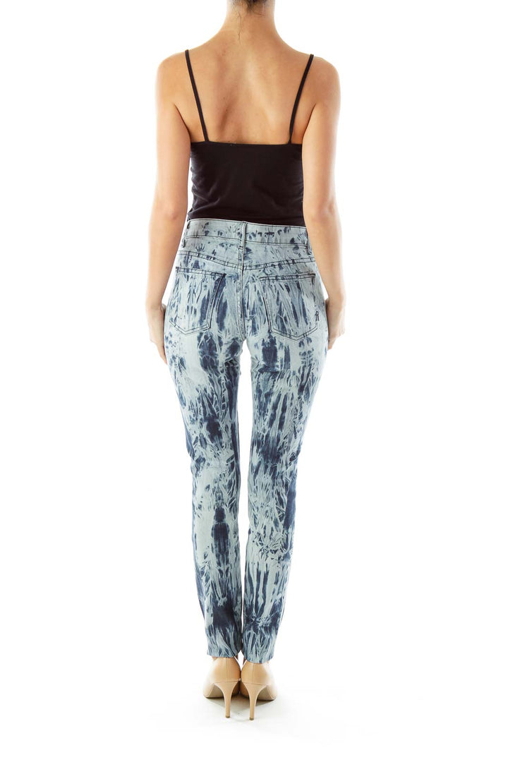 Navy Tie Dye Skinny Jeans