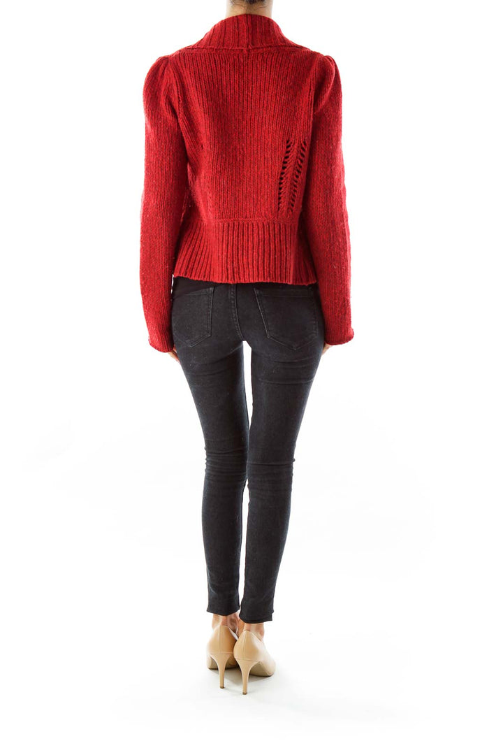 Red Wool Buttoned Sweater