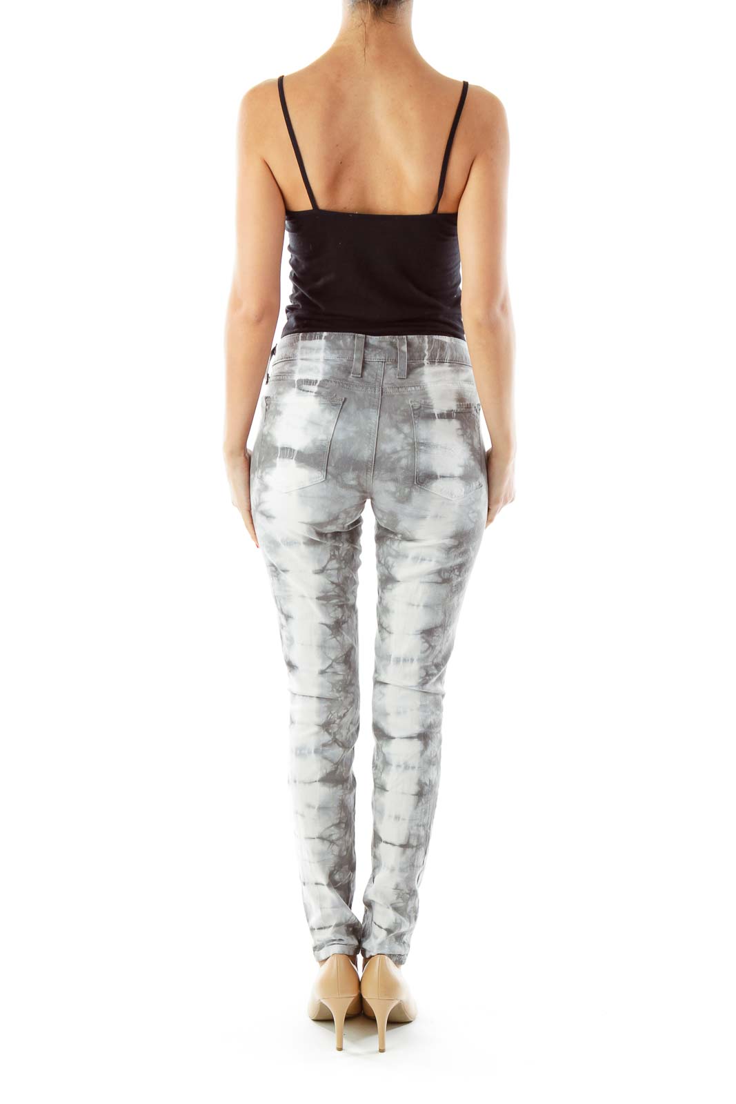 White Gray Tie Dye  Jeans