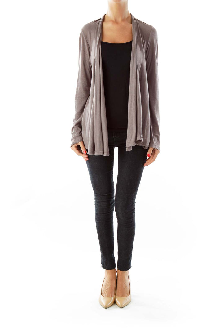 Gray/Mauve Open Cardigan