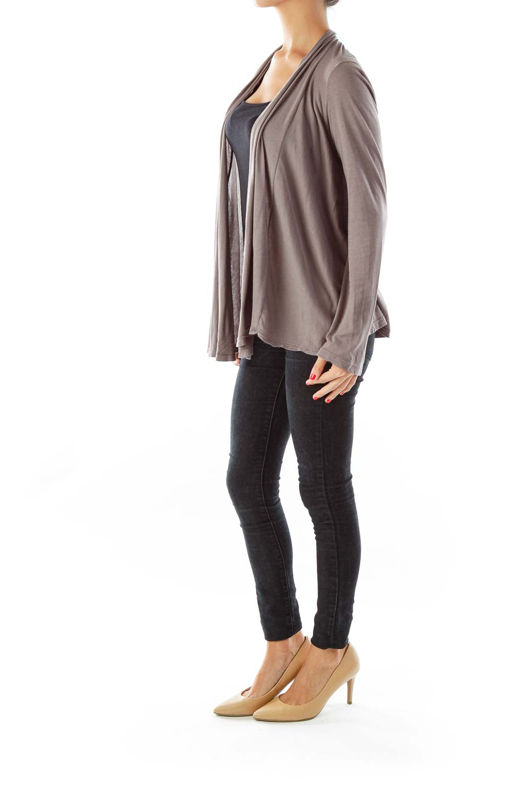 Gray/Mauve Open Cardigan