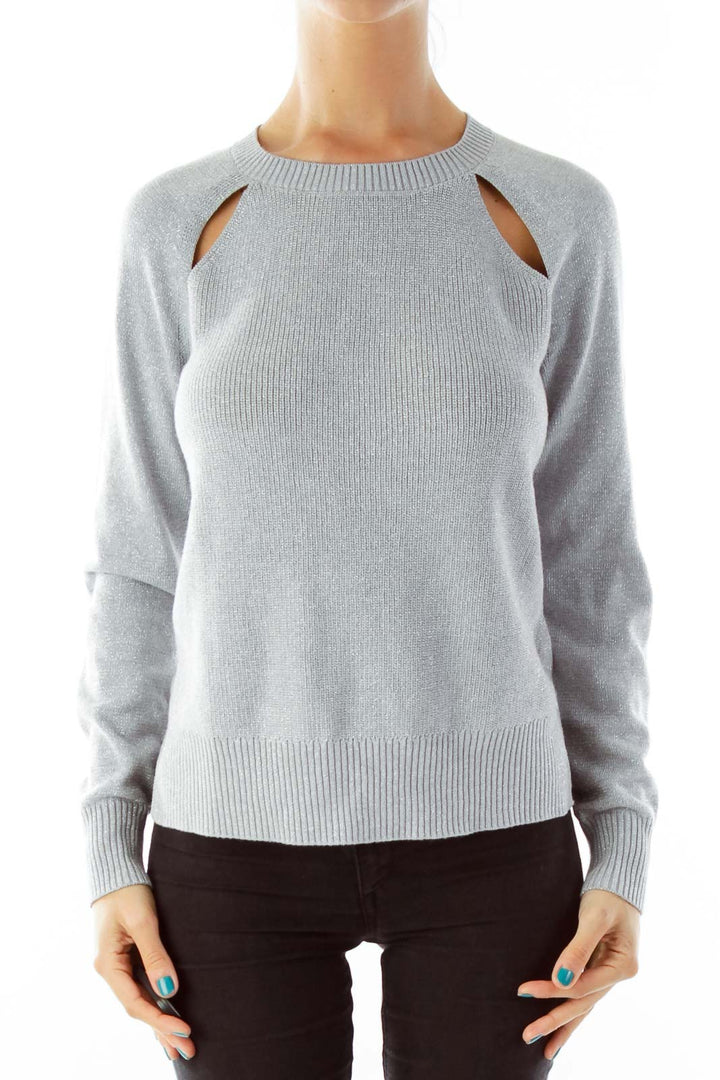 Gray Knit Sparkle Sweater