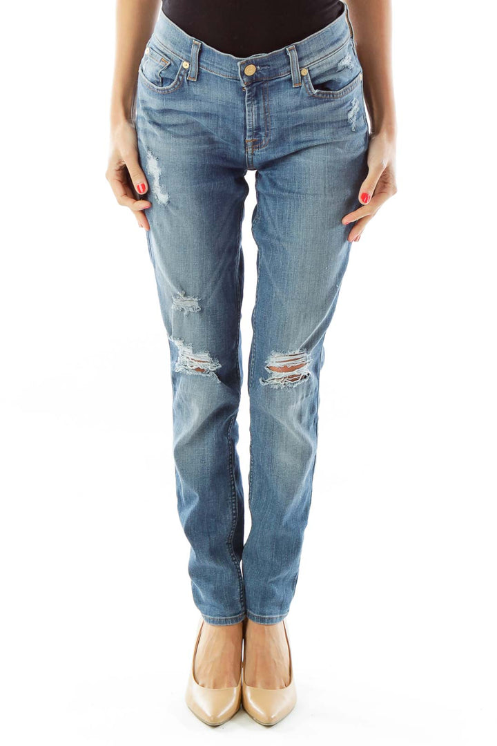 Blue Distressed Jeans