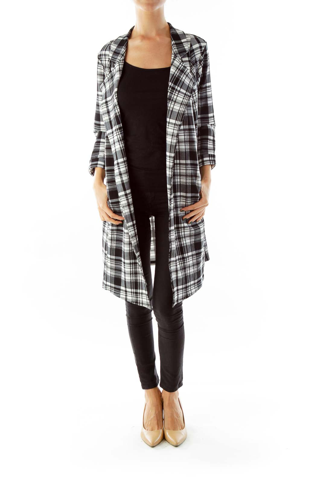 Black & White Plaid Blazer