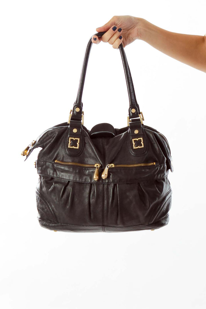 Black Leather Shoulder Bag