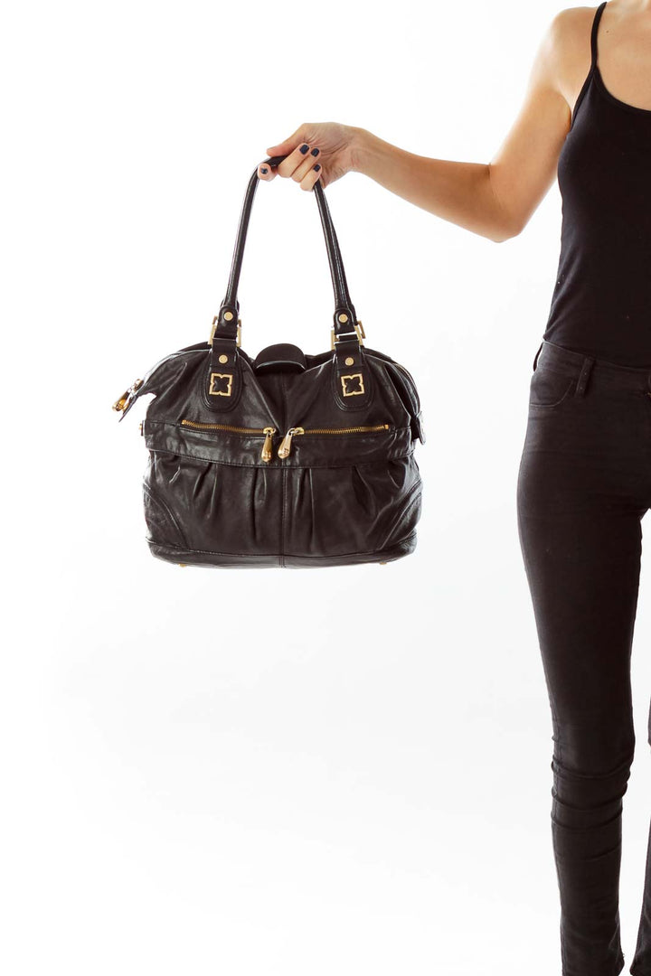 Black Leather Shoulder Bag