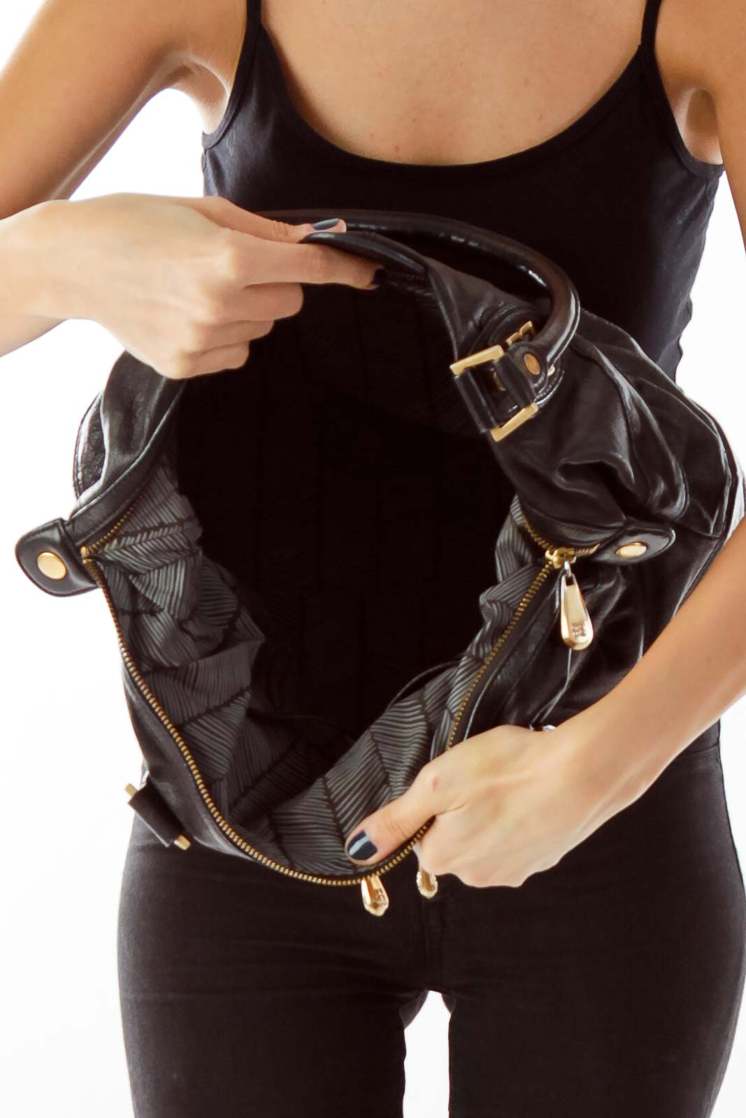 Black Leather Shoulder Bag