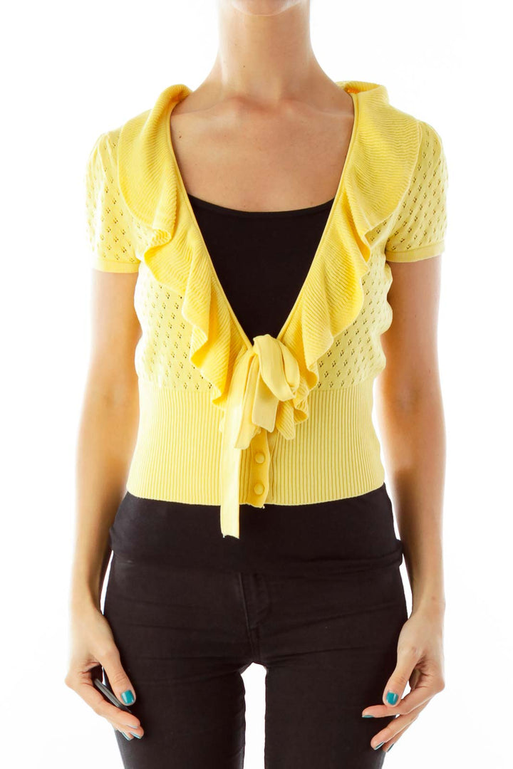 Yellow Knit Belted Top