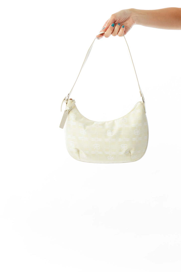 Beige Monogramed Shoulder Bag