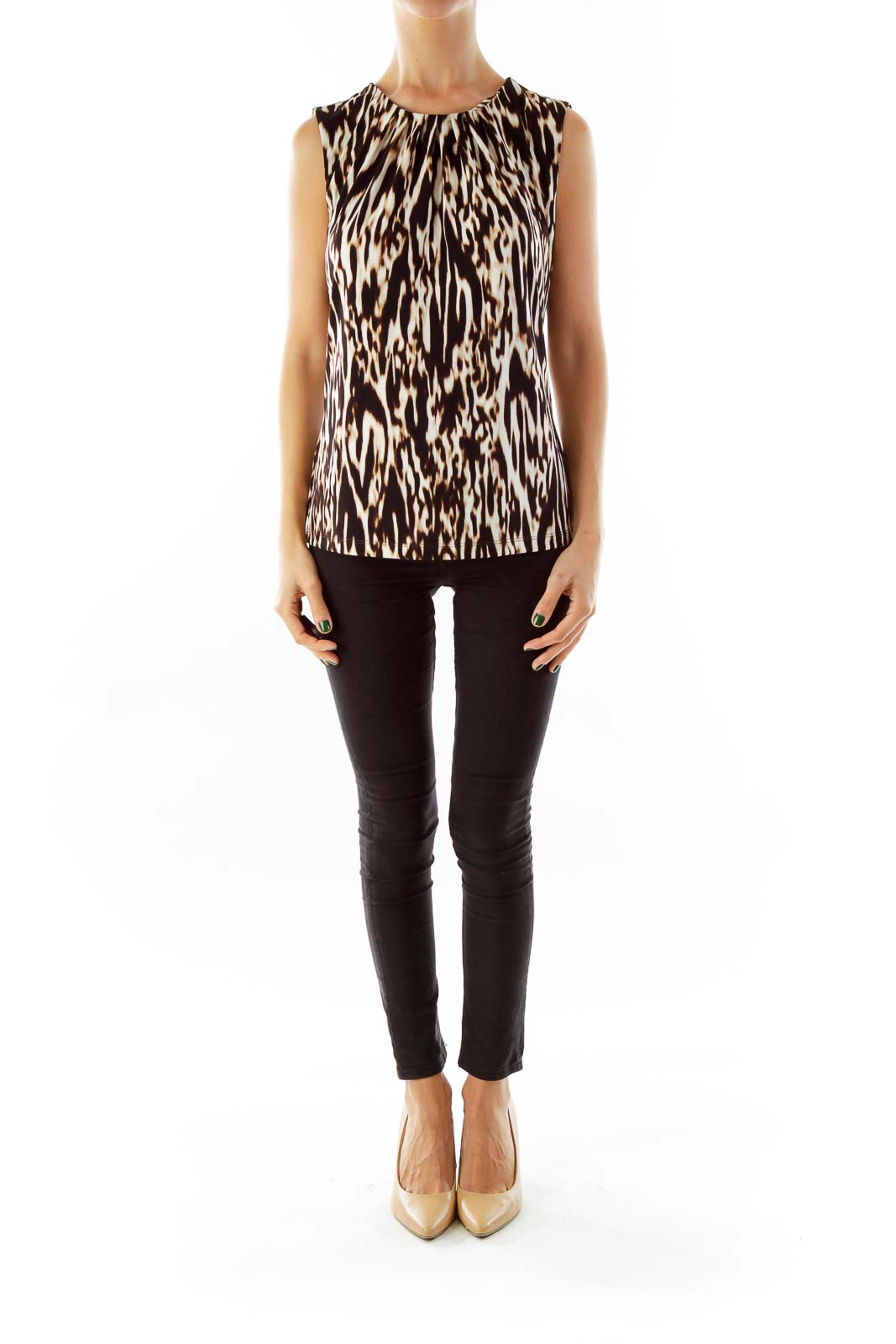 Black Leopard Print Blouse