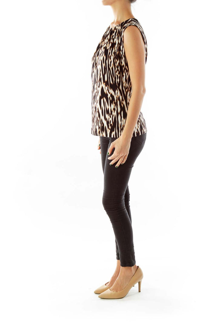 Black Leopard Print Blouse