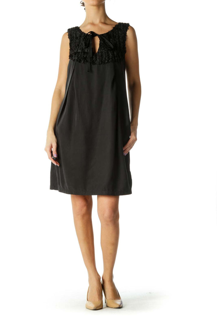 Black Ruffled Detail Dress