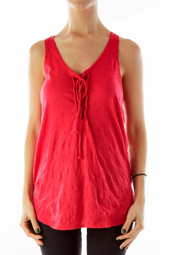 Red Knit Tank Top