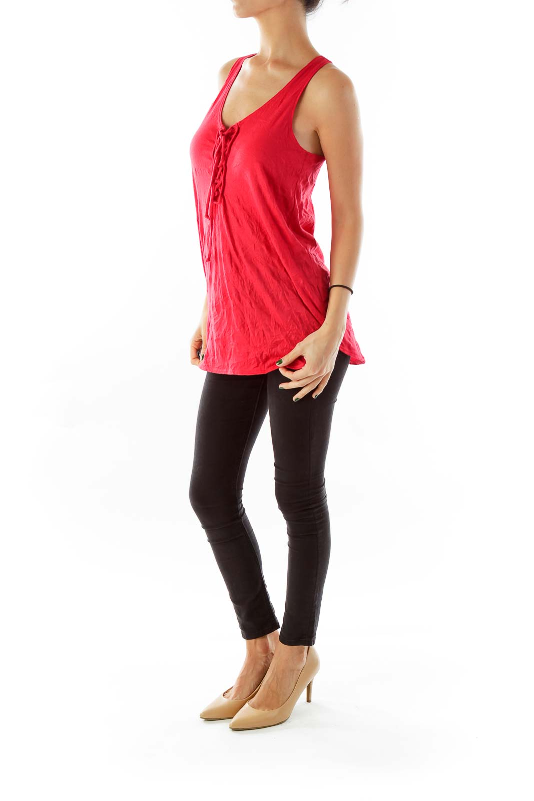 Red Knit Tank Top