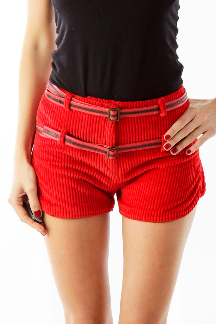 Red Corduroy Shorts