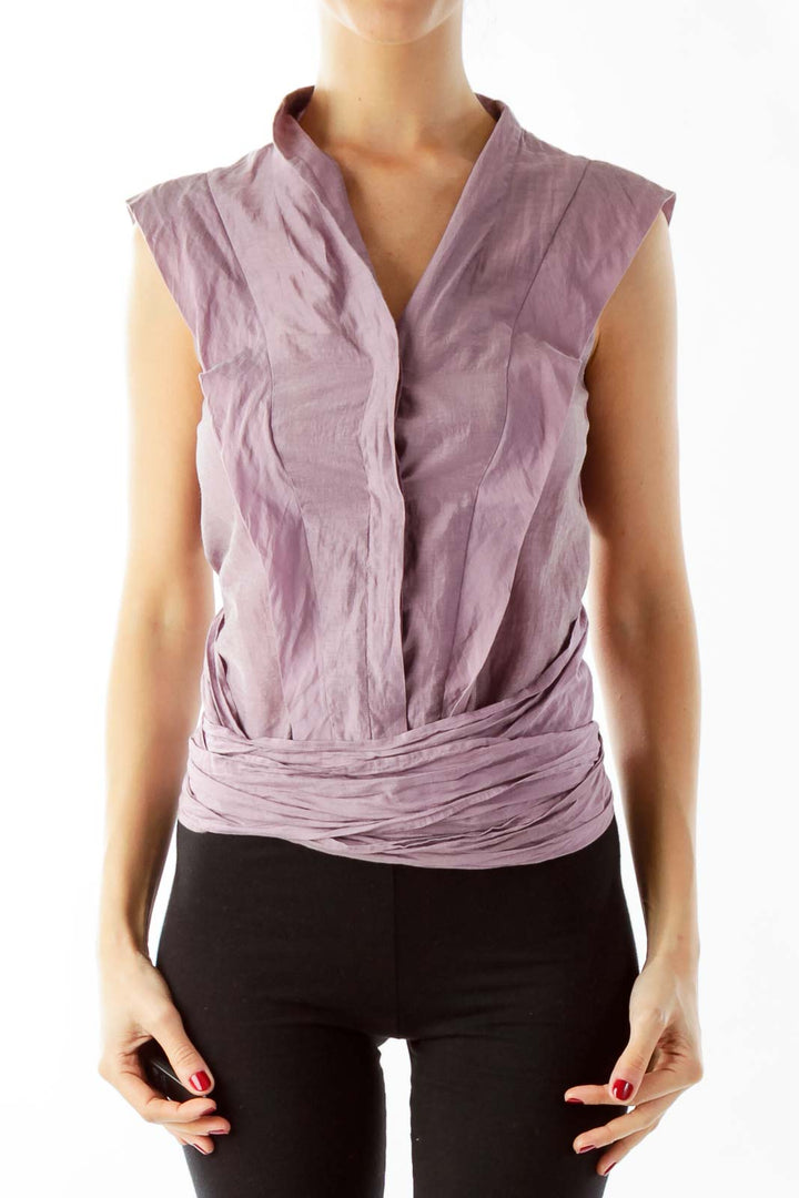 Purple Wrap Blouse