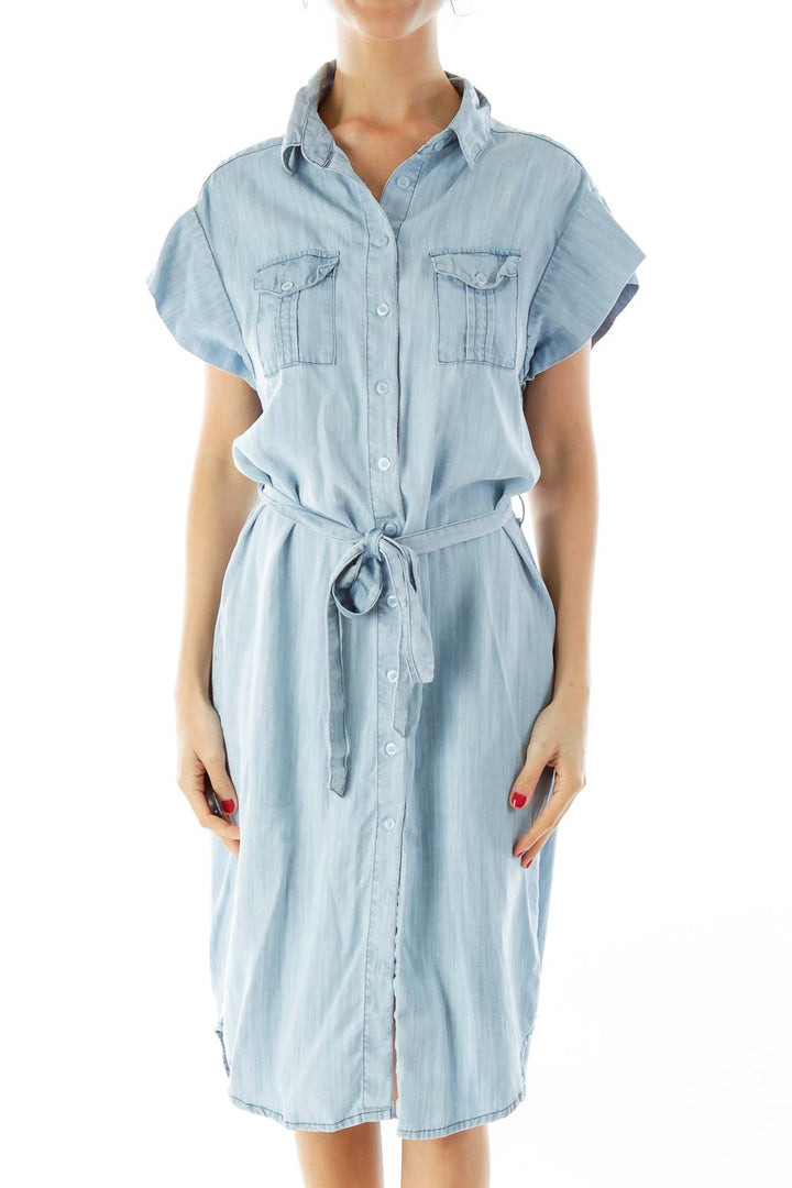 Light Wash Denim Shirt Dress