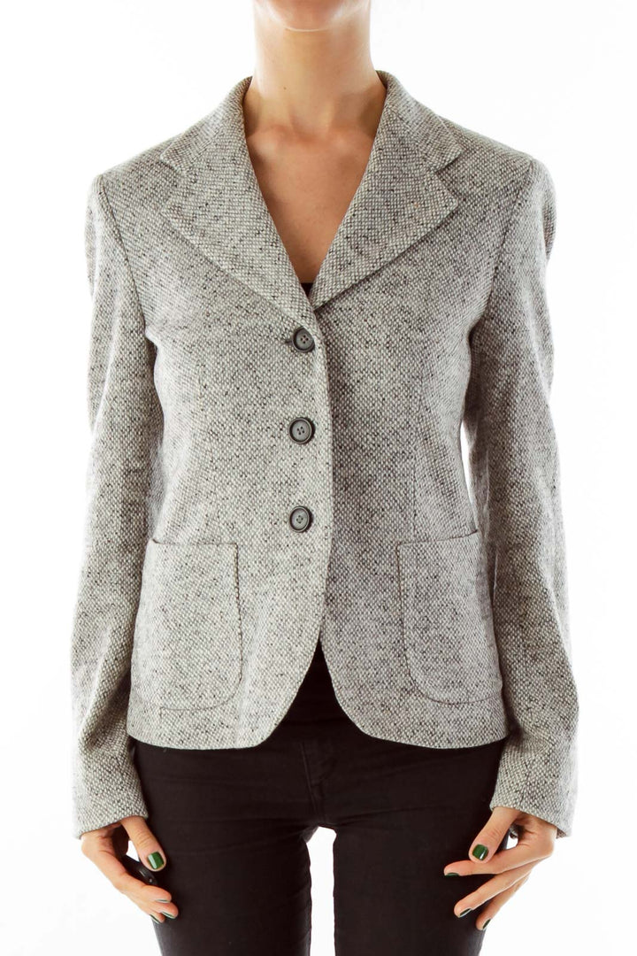 Gray Mottled Wool Blazer