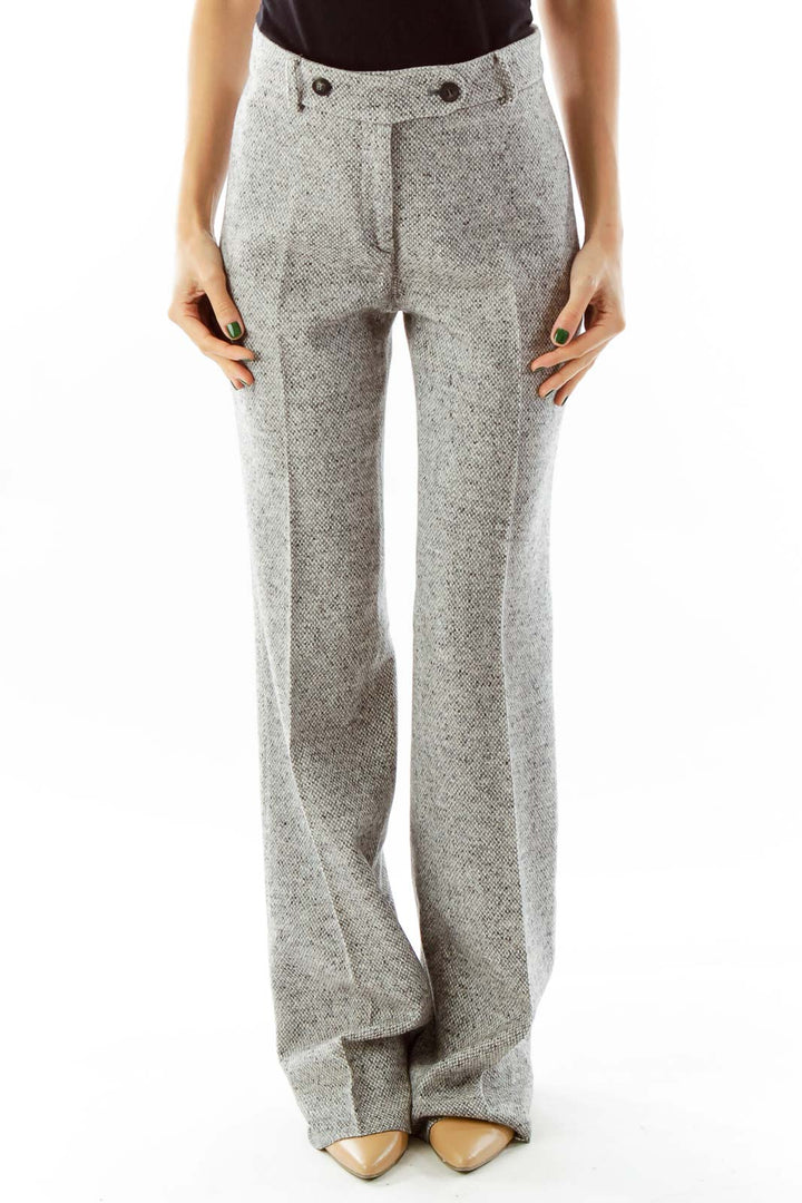 Gray Mottled Wool Slacks