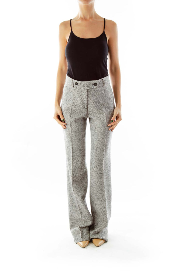 Gray Mottled Wool Slacks