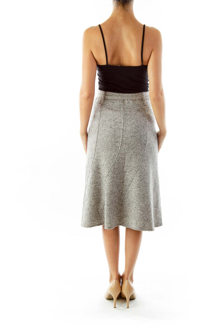 Gray Mottled Flare Skirt