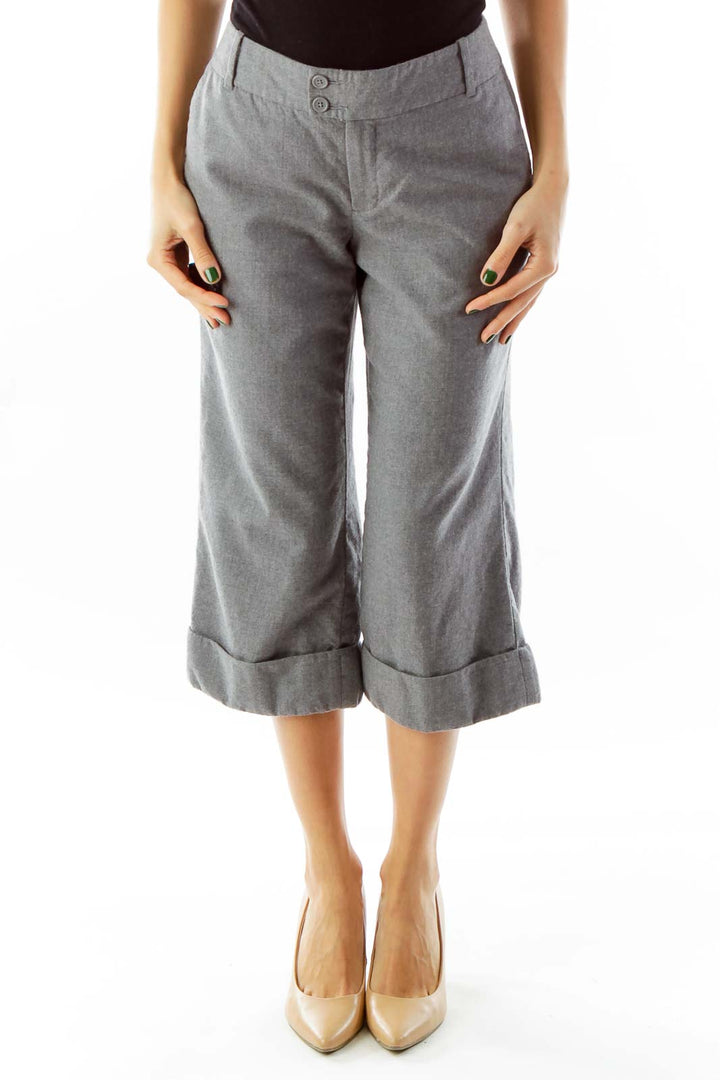 Gray Cropped Slacks