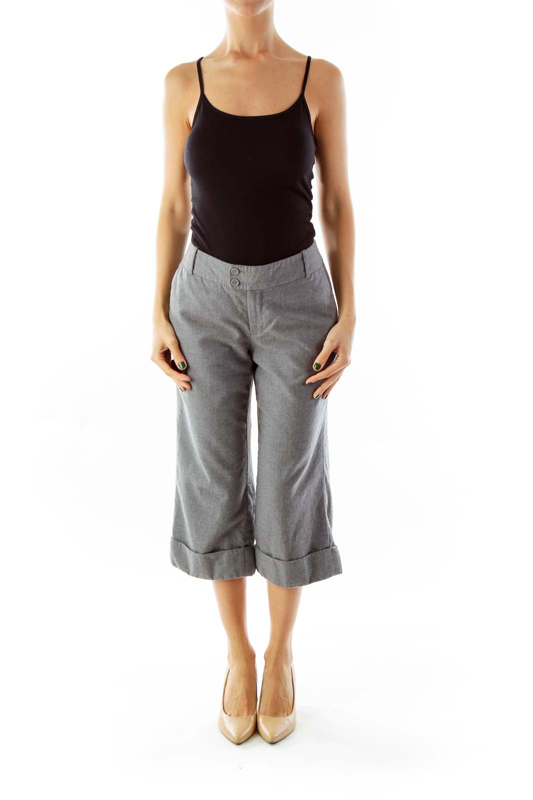 Gray Cropped Slacks