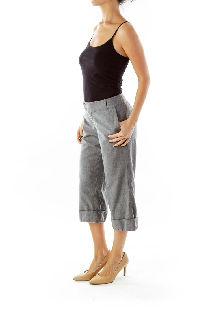 Gray Cropped Slacks