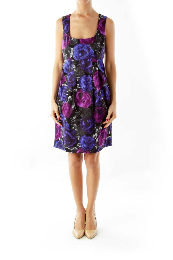 Purple Floral Shift Dress