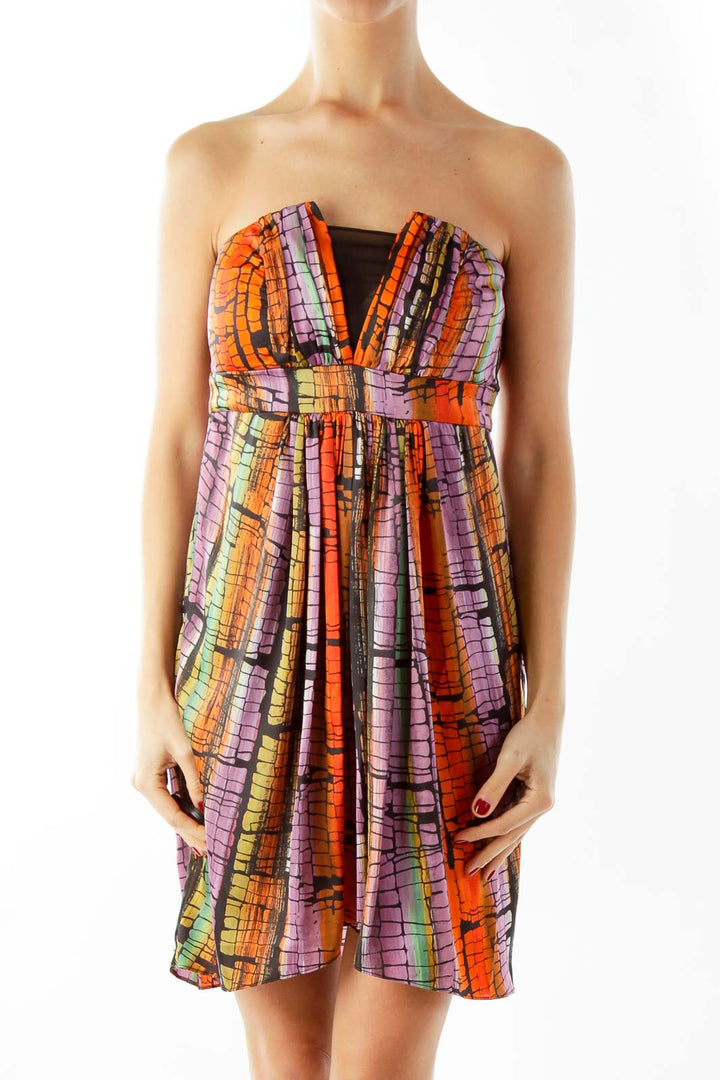 Purple & Orange Cocktail Dress