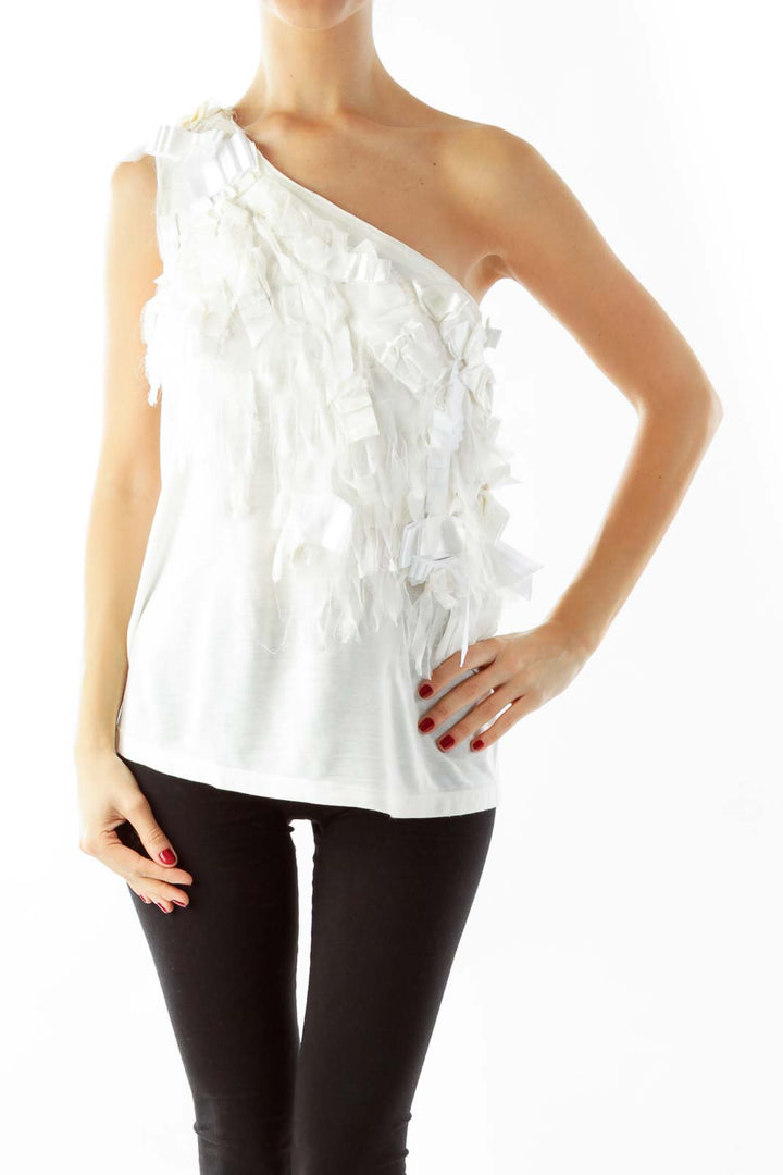 White Fringe Blouse